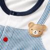 Короткие Все короткие Сделано в Baby Baby Blue [MIKI HOUSE] Комбинезоны, Рукава, Длина 3/4, Край, Медведь, Япония, Мальчики, Младенцы, Дети, Одежда, Детская