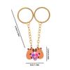 2Pcs/set Cute Kapibala Heart-shaped Stitching Best Friend Bestie Key Chain BFF Friendship Jewelry Gifts for Girls