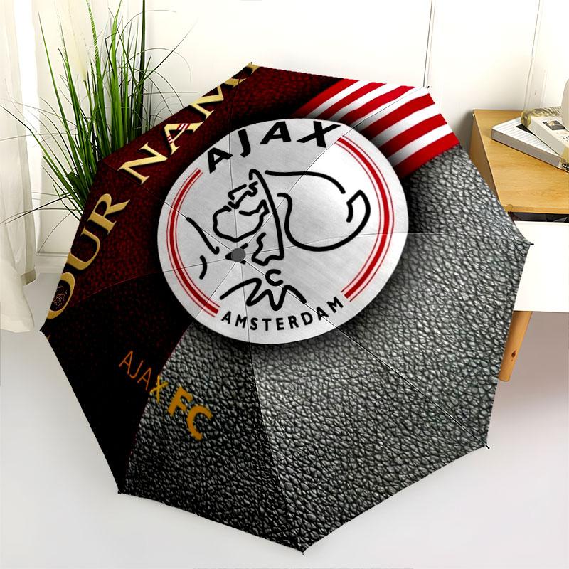 1 шт. Автоматический складной зонт - AFC Ajax, узор с индивидуальным названием, портативный и складной дизайн с 8 спицами, Рождественские и Дни рождения