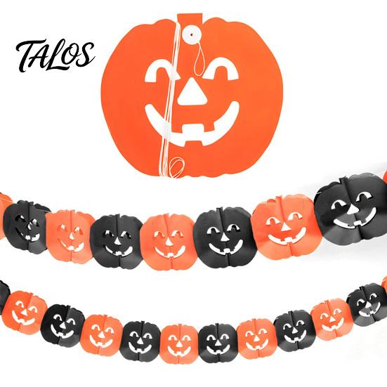 Holiday Atmosphere Decor 5 Pcs 10FT Halloween Banner, Spooky Spider Bat Skull Ghost Themed Party Decorations Pumpkin Hanging Bunting Garland