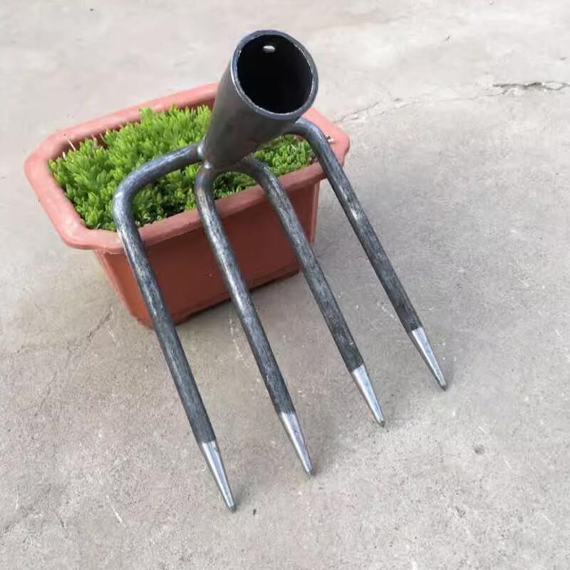 Large Four-Tooth Steel Rake