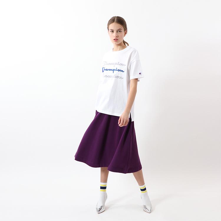 Champion T-Shirts Unisex White Crew Neck Moderate C3-Q310-010