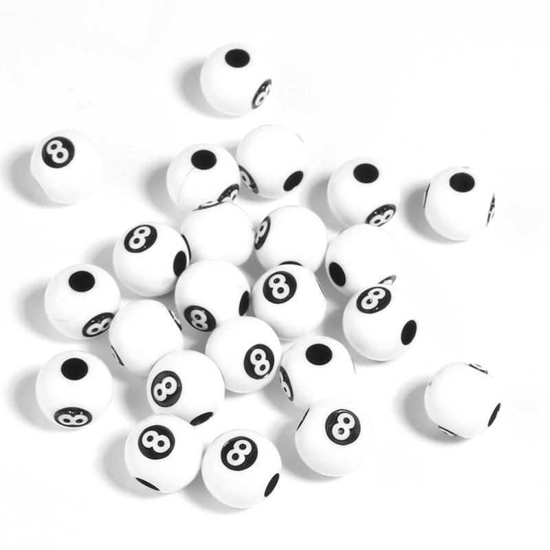 50 Pcs/bag Rugby, Basketball, Volleyball Acrylic Beads for Early Education & Handmade Crafts