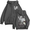 Поп-группа Korn Ftl 25 Follow The Leader Графическая толстовка на молнии Рок Хип-Хоп Винтажные толстовки на молнии Унисекс Большие пуловеры