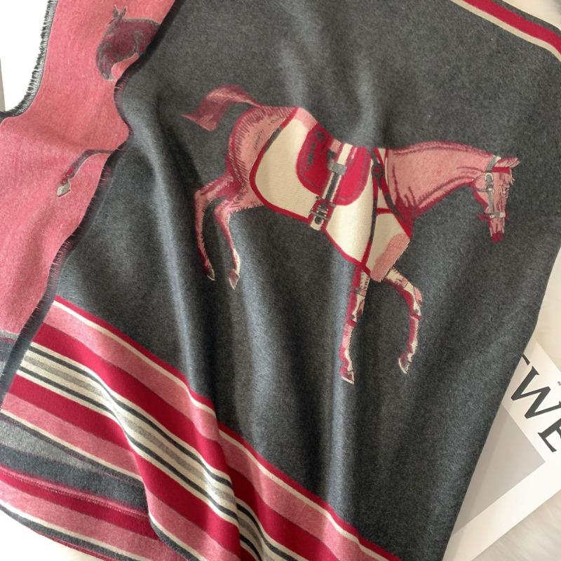 0G Thickened Version Retro Bird Scarf Women's Winter High-end Warm Scarf Imitation Cashmere Shawl