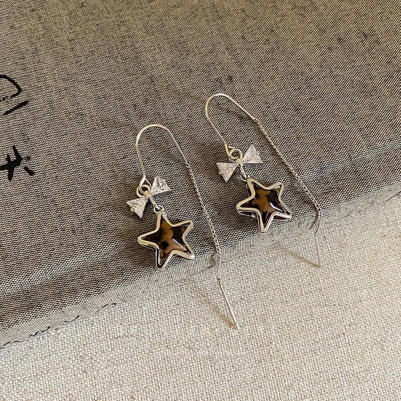 Silver Needle Zircon Star Fashion Earrings Stylish Simple Atmospheric Versatile Earrings Niche High-end Earrings Women
