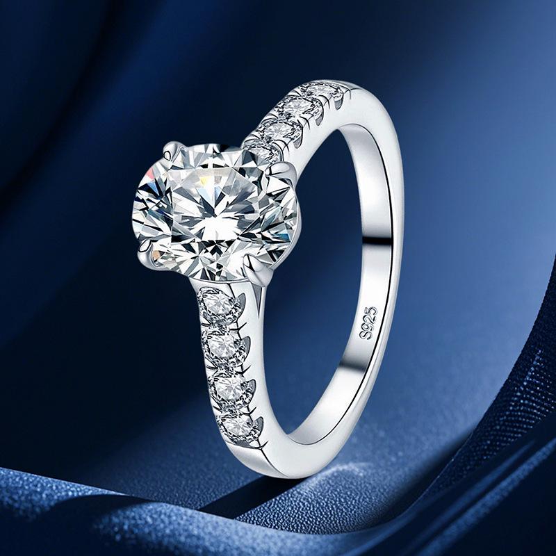 Свадебное кольцо из серебра S925 с муассанитом: Женский Высококачественный Модный Дизайн