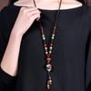 GemChic женские новые классические этнические деревянные бусины кулон ожерелье винтажная длинная цепочка мода день рождения рождество ювелирные изделия подарок