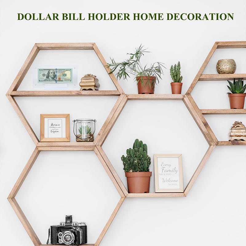 Акриловый прозрачный держатель для купюр с основанием, рамка для фотографий, держатель для билетов, настольный декор