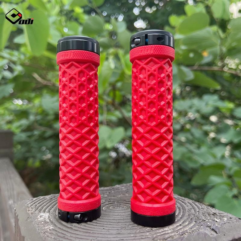 ODI Van Bicycle Handlebar Grips Silicone Lock-On Anti-slip Shock Absorption MTB Double Lock Ring for BMX Folding Bike Parts