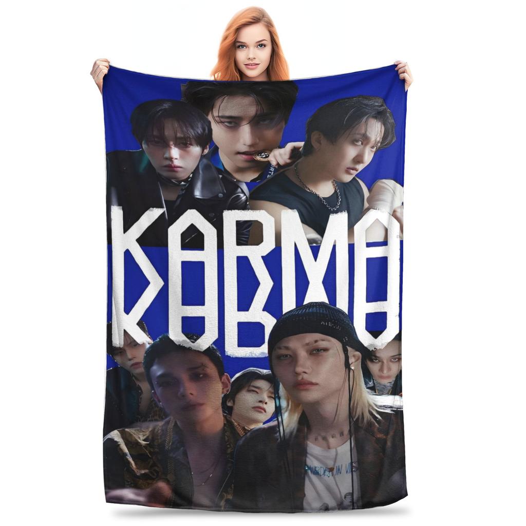 Kpop Альбом Karma Теплое Мягкое Одеяло Детское Взрослое Плюшевое Постельное Белье Пледы Удобное Диван Кресло Фланелевое Покрывало Чехол для Диван-кровати