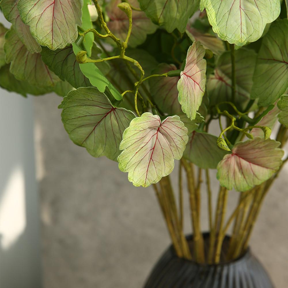 3PCS Fake Elephant Ear Plant Artificial Plants with Long Branches and Stems Fake Fall Greenery Stems for Fall Greenery Backdrop Indoor Home Decor