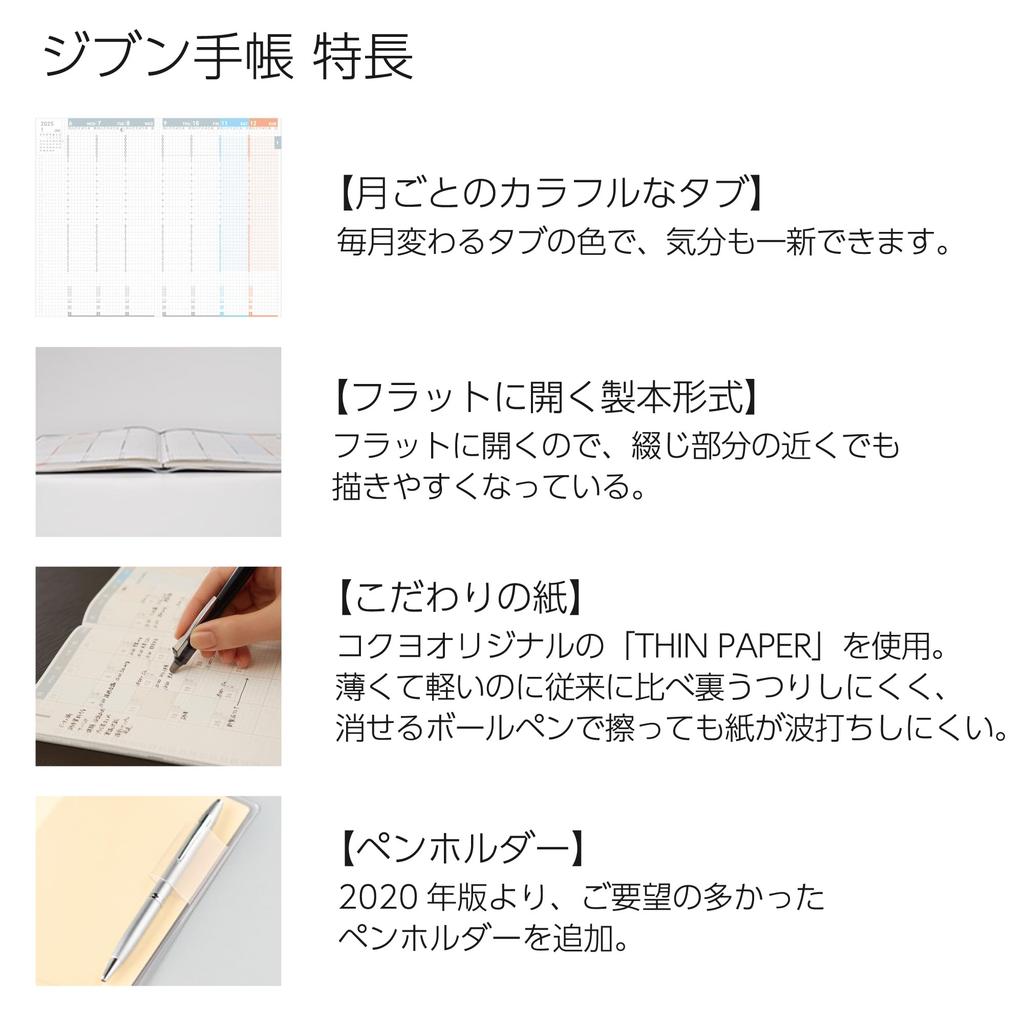 KOKUYO Jibun Notebook First Kit Notebook 2025 Monthly Weekly A5 Slim White начинается в ноябре 2024 Ni-JF1W-25