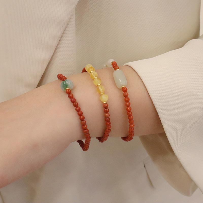 Natural Nanhong Agate Transfer Bracelet Fashion Women Daily Jewelry Lucky Gift