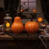 Glowing Halloween LED Pumpkin Light Surface Crack Design Table Pumpkin Ornament  Bedroom