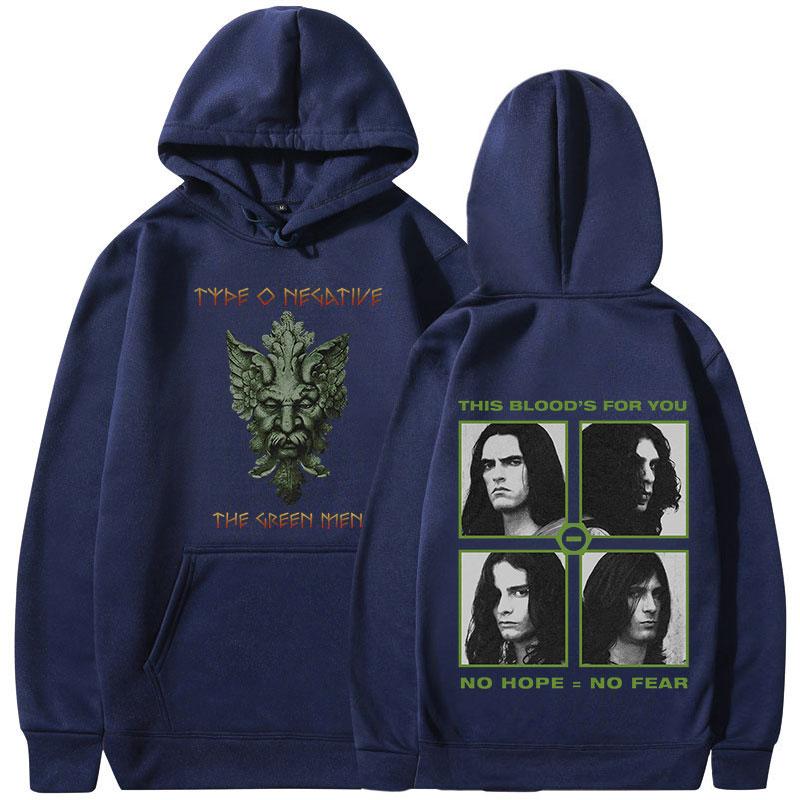 Rock Band Type O Negative Худи Зеленый Человек Готические Металлические Толстовки с Капюшоном Мужские Винтажные Хип-Хоп Оверсайз Пуловеры Унисекс