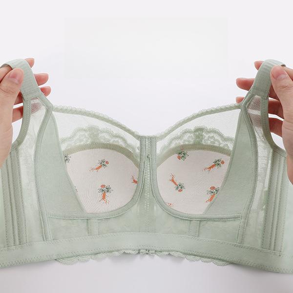 Lace Lingerie Women's Thin Adjustable Bra Breast Retraction Full-cup Bra Push Up Bra