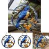 Simulated Blue Bird Branch Pattern Circular Acrylic Pendant For Garden Outdoor Decor