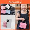 Button Pure Pearl Colour Handheld Kid Trendy Stitching Shoulder Small Bag Square