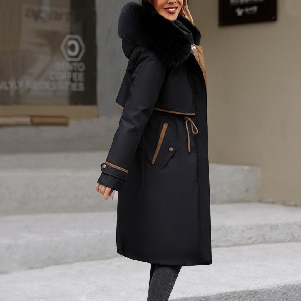 Женская хлопковая куртка, удлиненная до колена, съемная, зимняя куртка большого размера