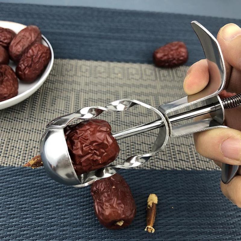 Hot Stainless Steel Cherry Olive Pitter Red Dates Jujube Core Remover Tools Multipurpose Fruit Corer Pit Kitchen Gadget Tools