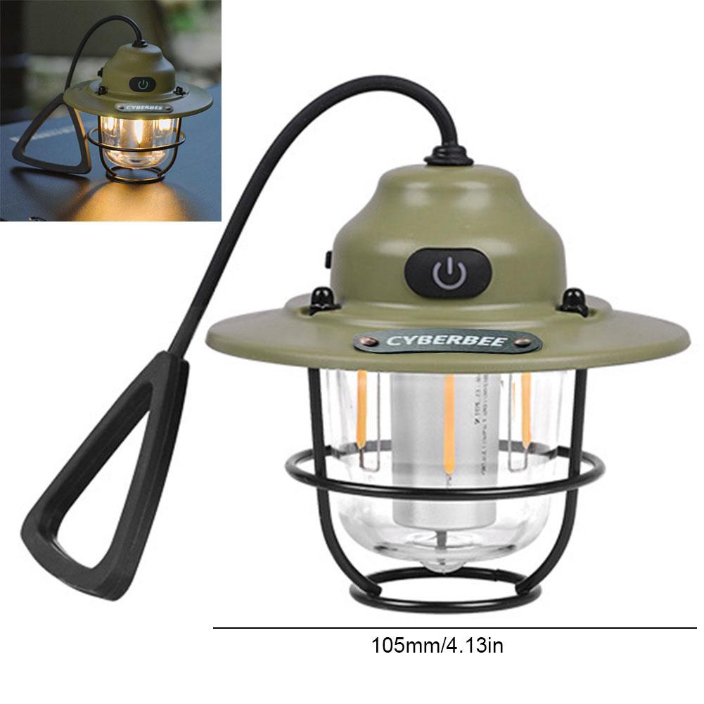 Vintage LED Camping Light 1200mAh Rechargeable Hanging Emergency Light Portable Tent Light Outdoor Lamp With Dimmer Desktop Ligh