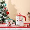 Creative Santa Claus Mug with Lid Cute Mug  Cartoon Christmas Ceramic Mug Gift
