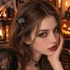 Decorative Hair Clips for Festivals Halloween Skeleton Hand Claw Clip Women, Mini Gothic Clip, Acrylic Skull Accessory with Sequins Thick and