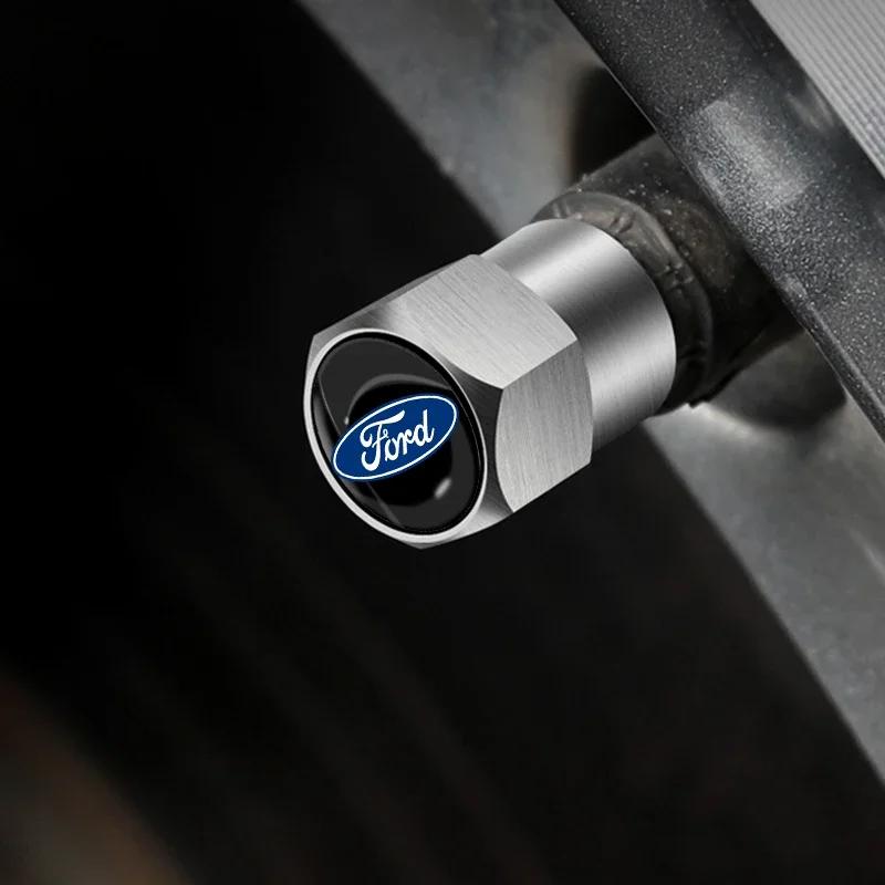 Car Sticker Car Sticker Ford 4Pcs Car Styling Aluminium Alloy Wheel Tire Valve Cover Caps For Ford Escape Kuga Mondeo Ecosport F