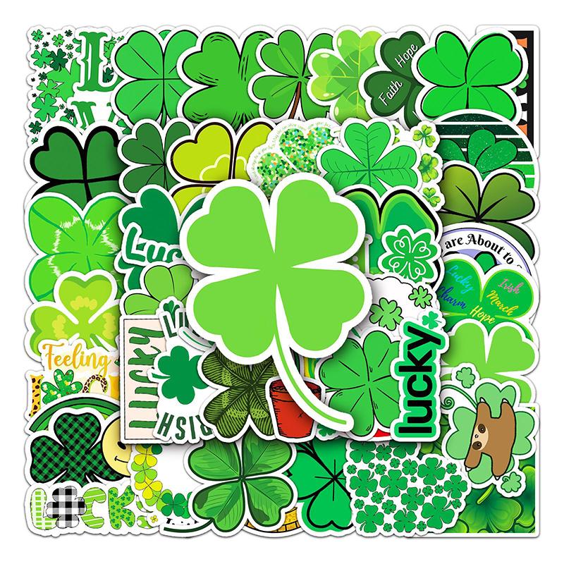 50 шт. четырехлистный клевер мультфильм Lucky Plant граффити водостойкая наклейка творческий тренд индивидуальная наклейка скейтборд