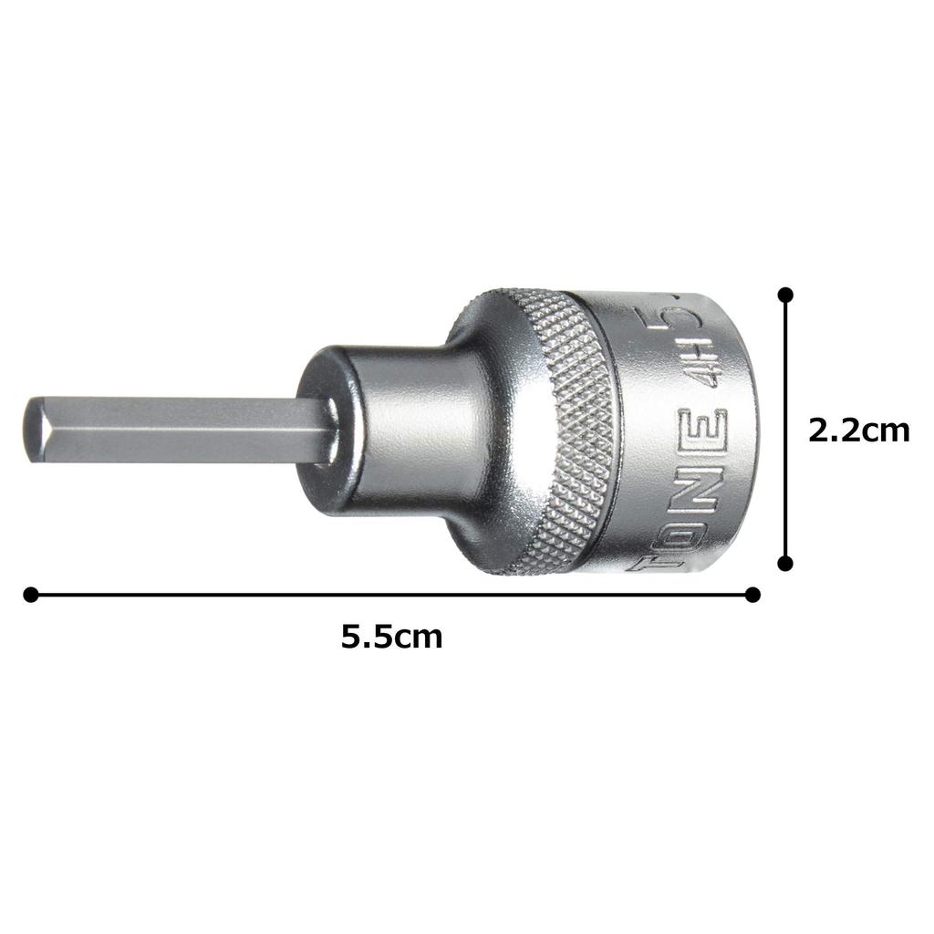 TONE Hexagon Socket Drive Angle Width Across Flats 5mm 4H-05 12.7mm (1/2")