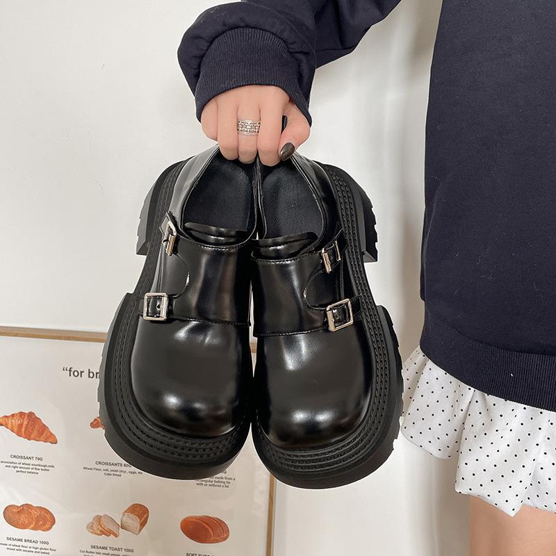 Модный тренд черные туфли на платформе в стиле ретро, женские туфли из кожи, новая весенне-осенняя юбка 2025 года, туфли-лодочки Mary Jane Love