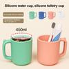450ml Silicone Water Cup Food-Grade Shock-Absorbent Large Capacity Leak-Proof Tea Iced Latte