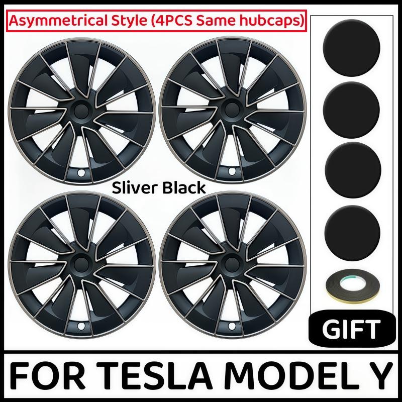 4PCS 19 Inch Wheel Caps For Tesla Model Y 2018-2024Wheel Cover Performance Replacement Wheel Hub Cap Full Rim Cover Accessories