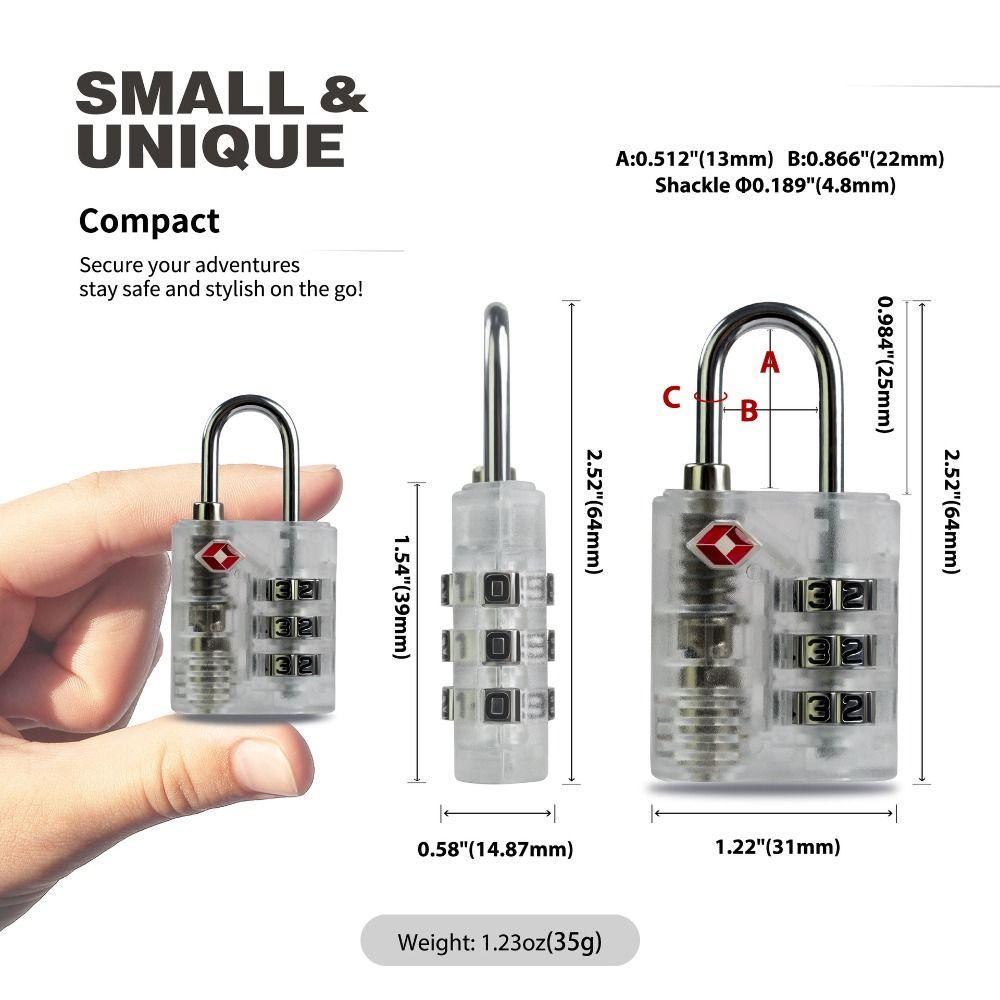 Прозрачный кодовый замок для таможни, противоугонный навесной замок для шкафа для путешествий