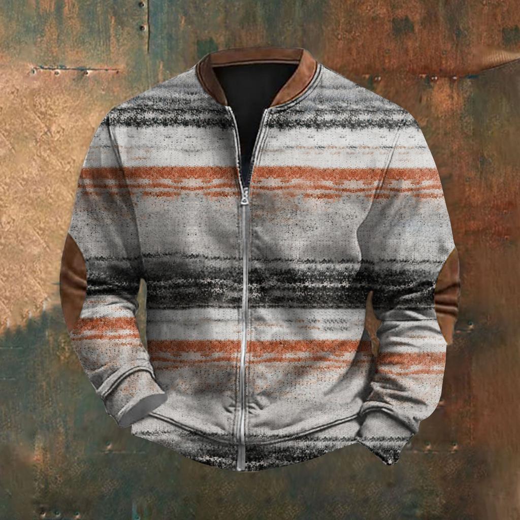 Мужская повседневная толстовка в стиле ретро с градиентным принтом