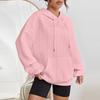 Women's Casual Loose Solid Color Pullover Hooded Long Sleeved Patchwork Sweatshirt