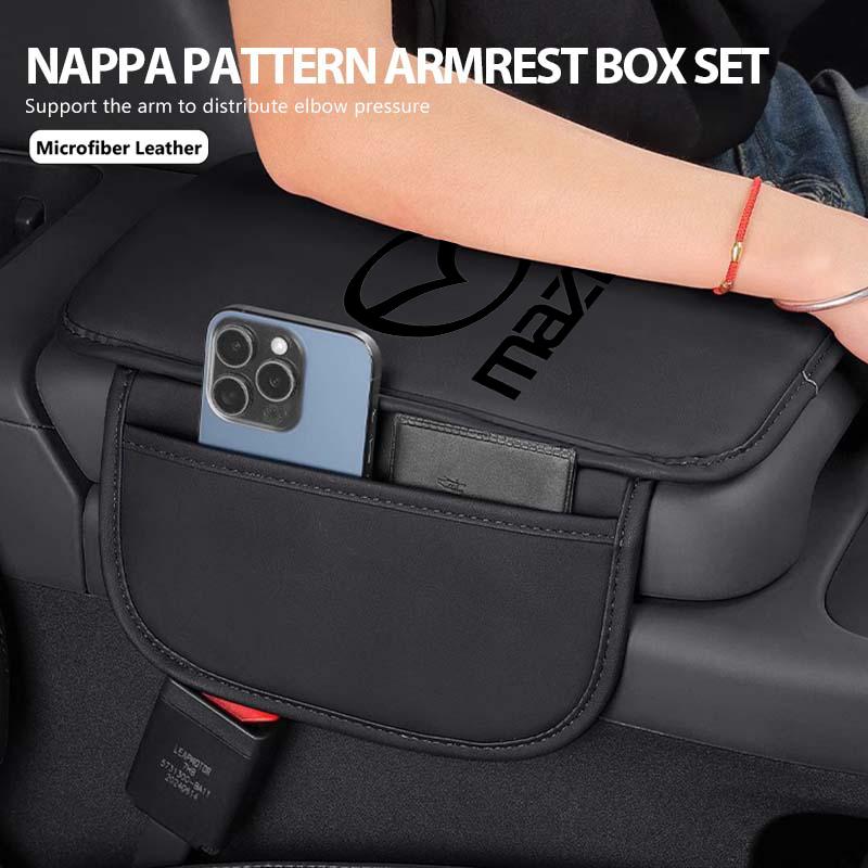 Car Armrest Box Pad Central Arm Rest Storage Pocket Cover For Mazda 3 6 CX5 2 CX3 CX9 MX5 RX8 Axela Demio Atenza MS BB8