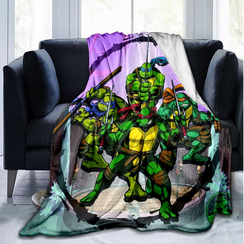 Turtles Power Print Flannel Blanket, Soft Warm Lightweight Throw Blanket for living Room,Sofa Bed Camping office