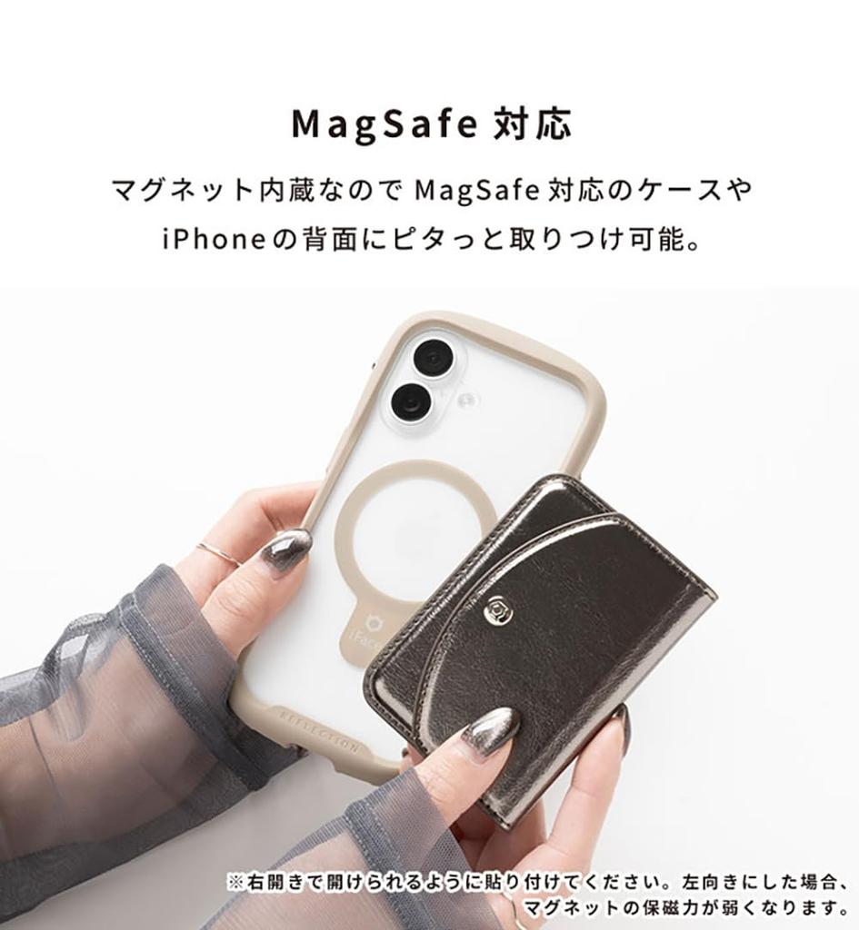 Hammy iFace MagSynq Card Wallet with MagSafe Compatible Wallet with Side Holds Two Features a Compatible with and Accepts Contactless IC Card Touch