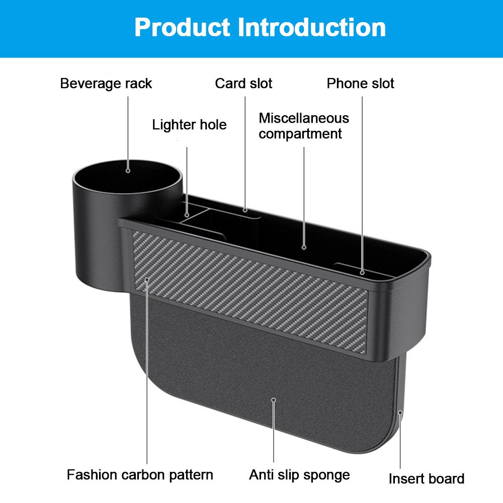 Ящик для хранения щелей в автомобильном сиденье Ящик для хранения заполнителя щелей в автомобильном сиденье Карманный органайзер Держатель для стакана с водой Инструменты для хранения в автомобиле