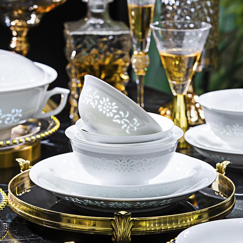 Jingdezhen Underglaze Celadon Linglong Porcelain Noodle Bowl