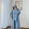 Мусульманский костюм женский Худи Топ Широкие брюки Комплект из 2 предметов Брюки Худи Свитшот Комплект Спортивный Полоски Наряды Спортивный костюм