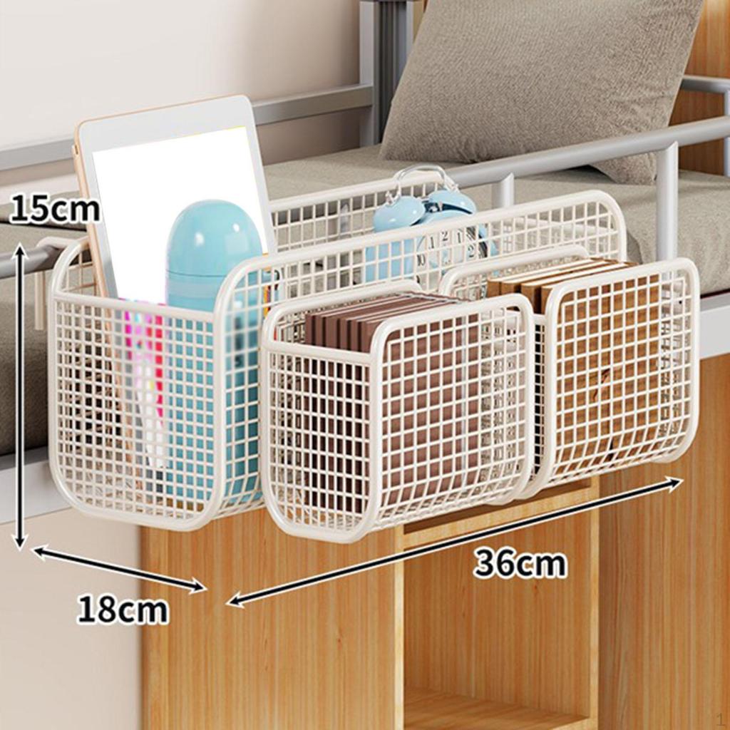 Подвесная корзина для хранения Органайзер для двухъярусной кровати Прикроватная полка Рейлинги Офис для детей Взрослых Металл Мульти