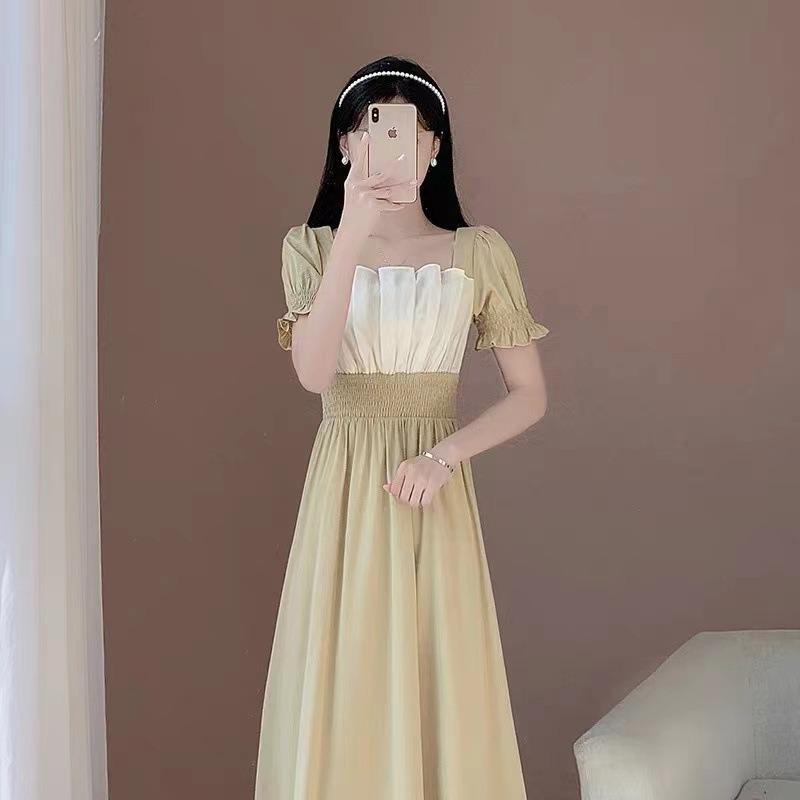 Женское платье Gentle Wind Design Sense of Puff с рукавами-фонариками, летнее, темпераментное, с талией, улучшенное, удобное, средней длины