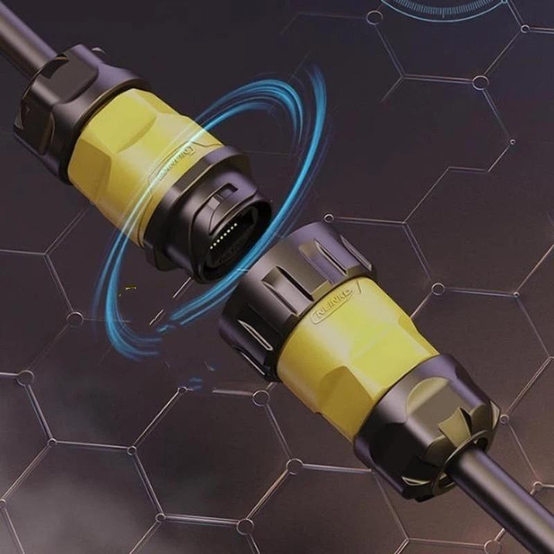Ym20 Водонепроницаемый Пластиковый RJ45 Cat6 Ethernet Разъем-Розетка Адаптер Кабеля Для Светодиодного Дисплея Экрана Роутера