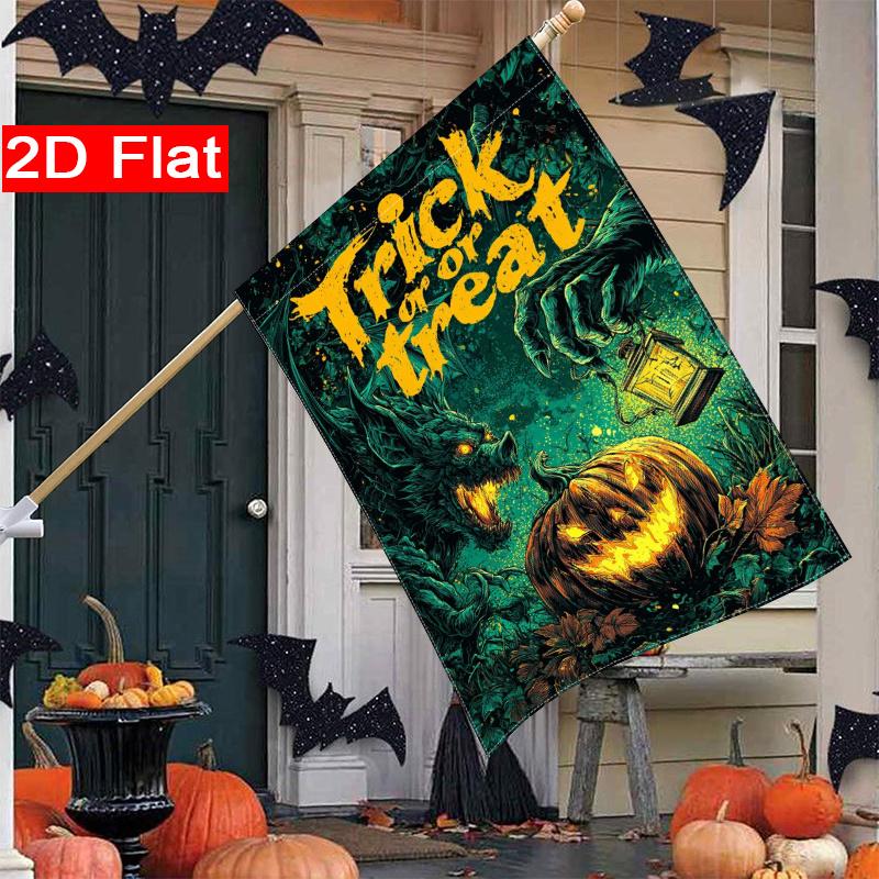 2D Flat - 2D Flat Trick Or Treat for Halloween_ Pumpkin Garden Flag_ 3 (8) XOutdoor Garden Flag Double-Sided Home Decoration Courtyard Decoration Outd