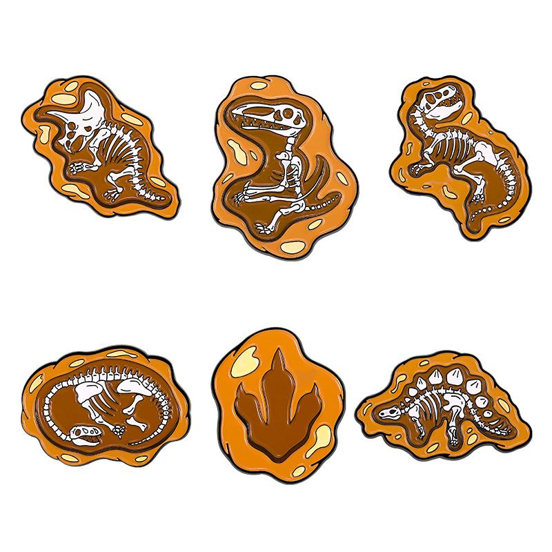 5-6 pcs/set Dinosaurs Park Enamel Pins Butterfly Hedgehog Frog Brooches Lapel Badges Animal Plant Jewelry Gift for Kids Friends