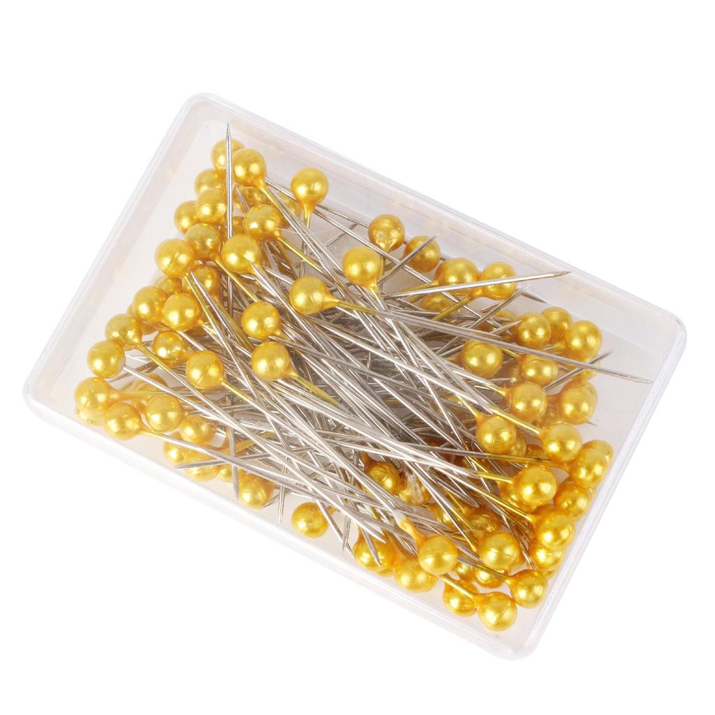 100pcs Boxed Color Nickel-Plated Pearlescent Needles Diy Clothing Positioning Decorative Bead Needles Sewing Accessories