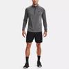 Under Armour Tech Logo Half-Zip Long Sleeve Sports Tee Men Tops Grey 1328495-090